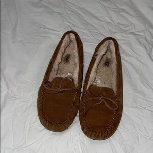 UGG Chestnut Brown Suede Moccasin Slippers